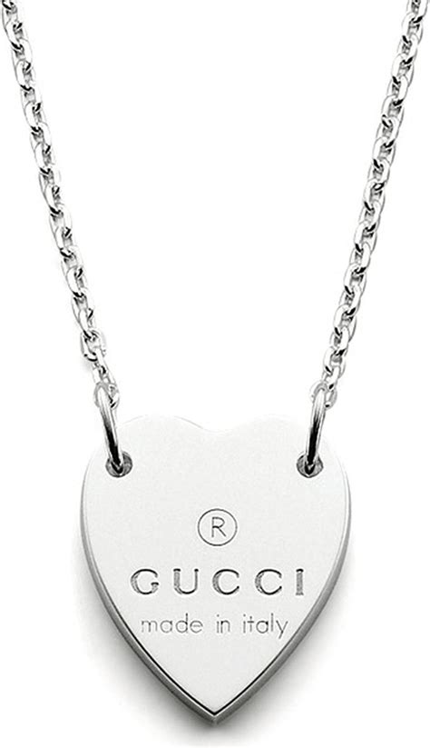 gucci sterling silver heart necklace|gucci trademark heart silver necklace.